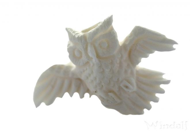 WINDALF Vintage Haar& Bartschmuck SOVIN 20 mm Eulen Boho Haarperle Handarbeit aus Knochen - Windalf.de