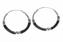 WINDALF Schwarze Schmuck Creolen ELA Ø 20 mm Gothic Ohrringe Handarbeit Silber - Windalf.de