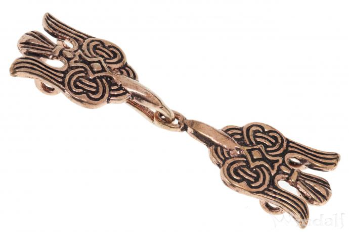 WINDALF Gewandschließe HUGIN & MUNIN 7 cm Rabenbrüder Wikingerschmuck Bronze - Windalf.de