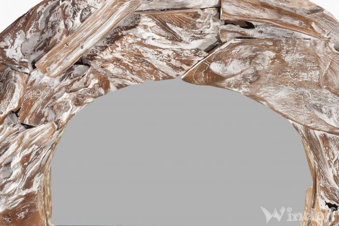 WINDALF Landhaus Weißer Wand-Spiegel AMA Ø 90 cm Vorraum Vintage