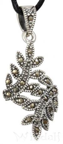 WINDALF Schmuck Anhänger ARLINA 3.8 cm Blätter des Lebensbaumes Silber - Windalf.de