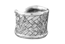 WINDALF Breiter Flecht-Ring ARWIN 17 mm Offener Vikings Bandring Handarbeit Silber - Windalf.de