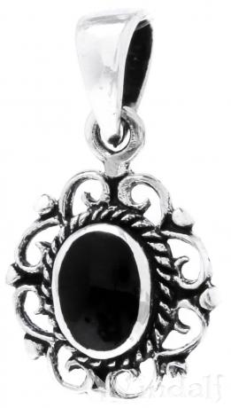 WINDALF Kleiner Schmuck Anhänger MILIA 2 cm Onyxstein Silber - Windalf.de