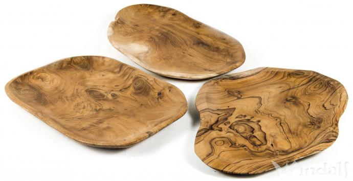 WINDALF Vintage Holz-Schale MALVA 30 cm Tischdekoration Holz Snack Schmuckschale Obstschale Handarbeit aus Wurzelholz - Windalf.de