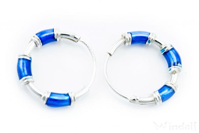 WINDALF Creolen LUZIA Ø 13 mm Crystal Blue Ohrringe Silber - Windalf.de