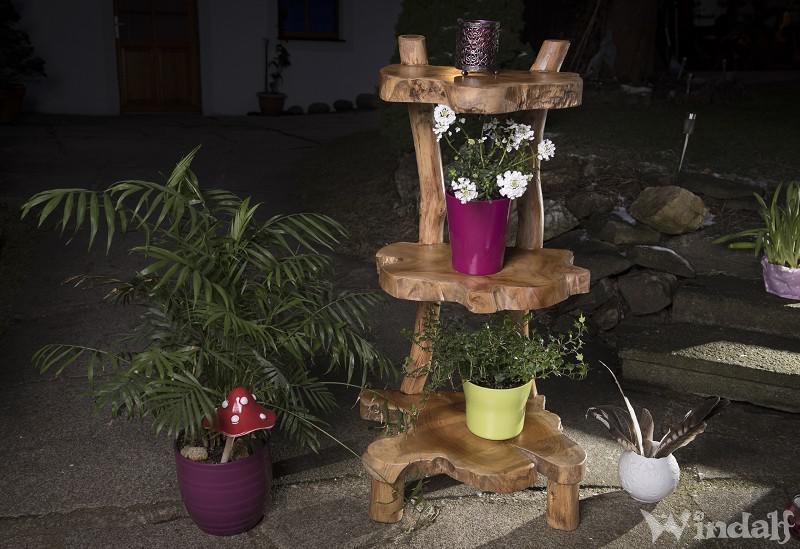 Vintage Holzregal ~ AMYLI ~ h: 97 cm - 3 Ablagen - Pflanzentreppe