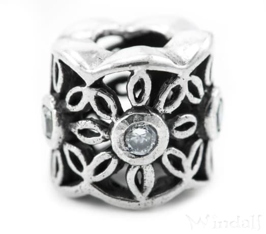 WINDALF Bohemia Haar& Bartperle FLORIS 9 mm Blumen mit Zirkonia Haarschmuck Silber - Windalf.de