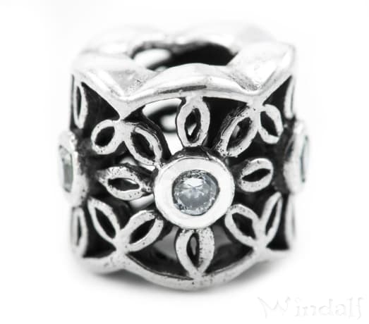 WINDALF Bohemia Haar& Bartperle FLORIS 9 mm Blumen mit Zirkonia Haarschmuck Silber - Windalf.de