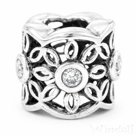 WINDALF Bohemia Haar& Bartperle FLORIS 9 mm Blumen mit Zirkonia Haarschmuck Silber - Windalf.de
