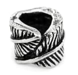 WINDALF Bohemian Haar& Bartschmuck FIALA 7 mm Zarte Feder Silber - Windalf.de