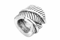 WINDALF Bohemian Haar& Bartschmuck FIALA 7 mm Zarte Feder Silber - Windalf.de