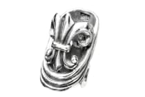 WINDALF Gro&szlig;e Mittelalter Haar& Bartperle DURON 17 mm Fleur de Lis Silber - Windalf.de