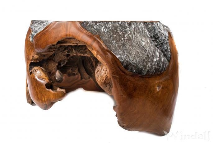 XXL Schwarzer Couchtisch ~ WHISKEY ~ 129 cm -Vintage Wohnzimmertisch