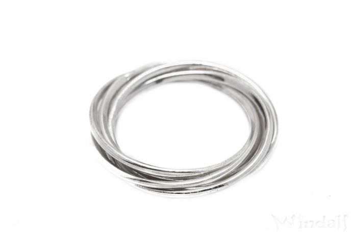 WINDALF Zarter Damen Ring SUZA 4 mm 5 Ringe Vintage Stapelring Silber - Windalf.de