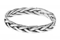 WINDALF Zarter Damenring RUBY 3 mm Wikinger Zopf-Muster Silberring Midi-Ring Handarbeit Silber WINDALF Zarter Damenring RUBY 3 mm Wikinger Zopf-Muster Silberring Midi-Ring Handarbeit Silber - Windalf.de