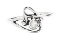 WINDALF Zarter Ring ELINA 9 mm Perlmutt Princess Damenring Midi-Ring Silber - Windalf.de