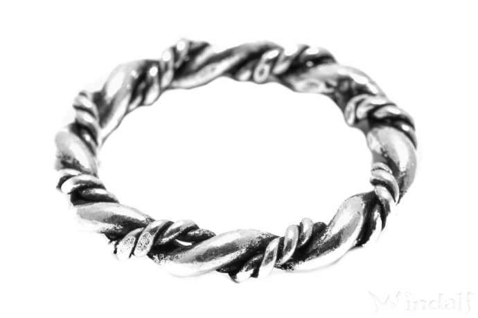 WINDALF Wikinger Ring DHARA 4 mm Geflochtener Ring Handarbeit Silber - Windalf.de