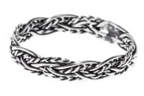 WINDALF Schmaler Wikingerring RICARA 4 mm Zopf-Muster Damenring Midi Ring Handarbeit Silber - Windalf.de
