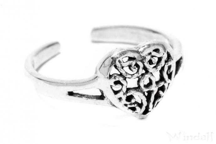 WINDALF Liebes Zehenring LUNA 8 mm Herz Schmuck Midi Ring Silber WINDALF Liebes Zehenring LUNA 8 mm Herz Schmuck Midi Ring Silber - Windalf.de
