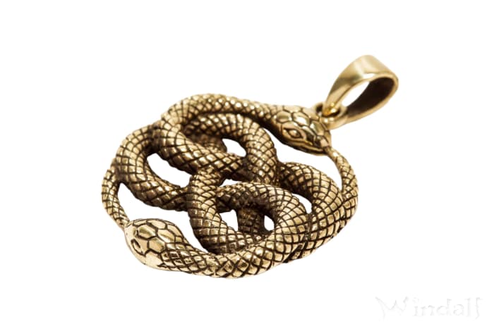 WINDALF Glücks Anhänger AURIN Ø 2.5 Schlangen-Schmuck Amulett Bronze WINDALF Glücks Anhänger AURIN Ø 2.5 Schlangen-Schmuck Amulett Bronze - Windalf.de