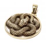 WINDALF Schlangen Anhänger SYRON Ø 2.7 cm Schmuckanhänger Bronze - Windalf.de