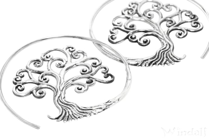 WINDALF Große Celtic Ohrhänger SCARLETT Ø 4.3 cm Bohemia Damen Ohrringe Baum des Lebens Silber WINDALF Große Celtic Ohrhänger SCARLETT Ø 4.3 cm Bohemia Damen Ohrringe Baum des Lebens Silber - Windalf.de