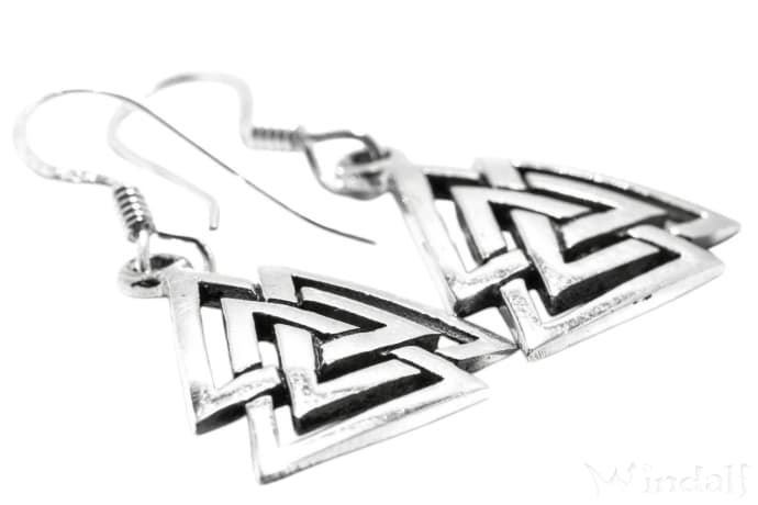 WINDALF Wikinger Ohrhänger RAGARDA 3 cm Wotansknoten Silber - Windalf.de