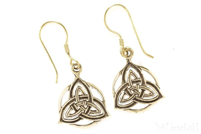 WINDALF Celtic Ohrhänger RHOANNON 3.3 cm Keltische Trinität Bronze WINDALF Celtic Ohrhänger RHOANNON 3.3 cm Keltische Trinität Bronze - Windalf.de