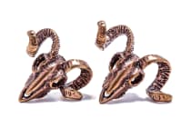 WINDALF Wikinger Ohrstecker WIDHAR 1.7 cm Widderkopf Vintage Bronze - Windalf.de