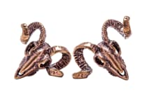 WINDALF Wikinger Ohrstecker WIDHAR 1.7 cm Widderkopf Vintage Bronze - Windalf.de