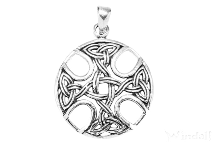 WINDALF Kelten Schmuck Anhänger KELTOI 3 cm Irisches Kelten-Kreuz Celtic Cross Silber - Windalf.de