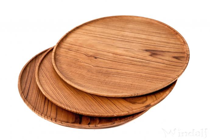 WINDALF Runder Holzteller ROLLA Ø 35 cm Kuchenteller Pizzateller