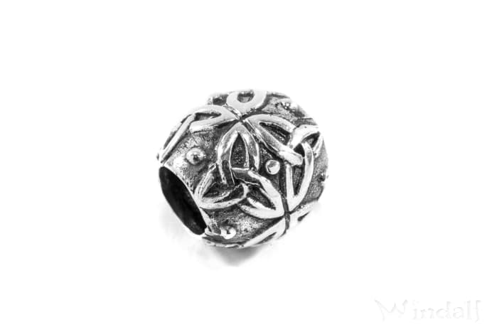 WINDALF Celtic Haarperle Bartperle SKANA 12 mm Keltische Triskele Vintage Silber - Windalf.de