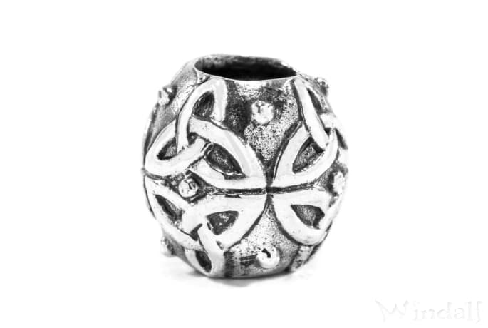 WINDALF Celtic Haarperle Bartperle SKANA 12 mm Keltische Triskele Vintage Silber - Windalf.de