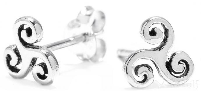 WINDALF Zarte Celtic Ohrstecker TRUST 7 mm Glücks Symbol Triskele Silber - Windalf.de