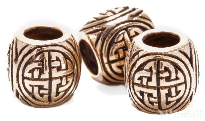 WINDALF Haarperle & Bartschmuck SURAS 9 mm Kelten Schmuck Bronze - Windalf.de
