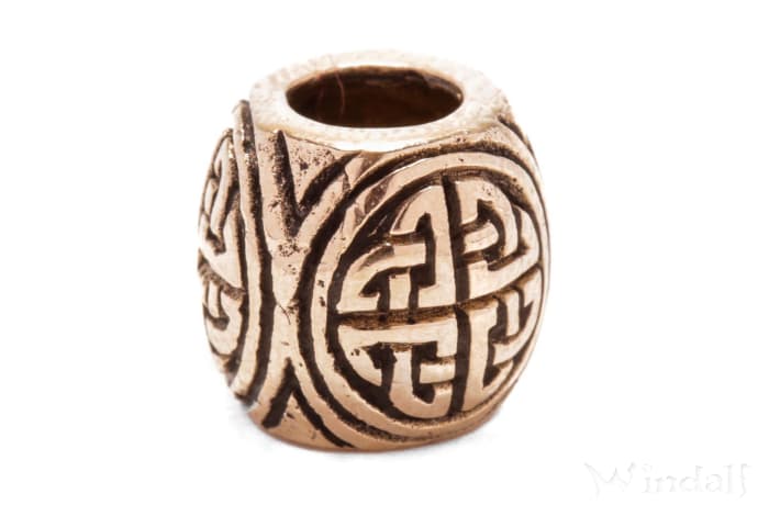 WINDALF Haarperle & Bartschmuck SURAS 9 mm Kelten Schmuck Bronze - Windalf.de