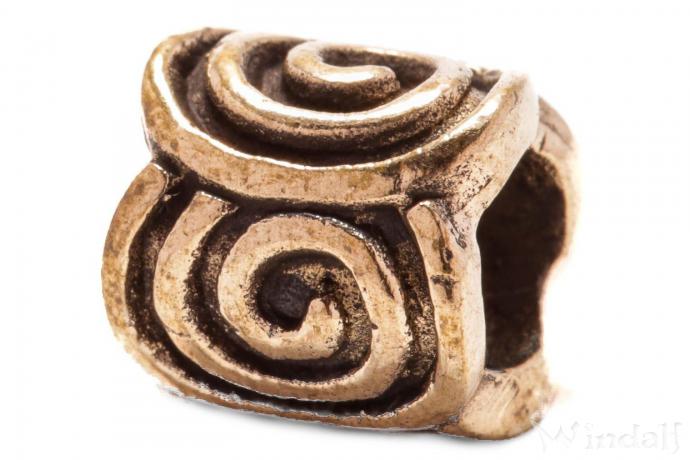 WINDALF Haarperle Bartperle THENA 7 mm Kelten Haarschmuck Spiralen Bronze - Windalf.de