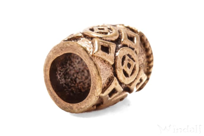 WINDALF Kleiner Wikinger Haar & Bartschmuck MARIT 6 mm Haarperle Bronze - Windalf.de