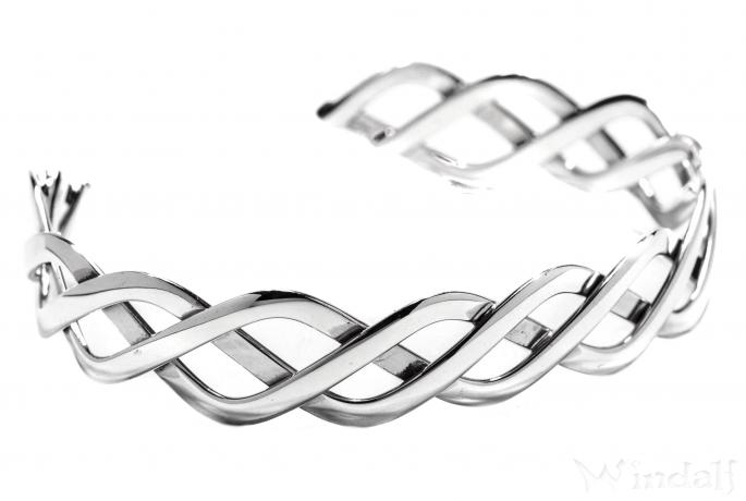 WINDALF Großer Celtic Männer Armreif RODAR Ø 6.8 cm Kelten Armschmuck Handarbeit Silber - Windalf.de