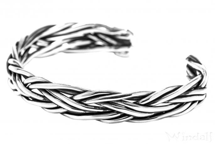 WINDALF Vikings Armreif DWARIN 6.3 cm Zopf Flecht-Muster Armschmuck Handgeschmiedet Silber WINDALF Vikings Armreif DWARIN 6.3 cm Zopf Flecht-Muster Armschmuck Handgeschmiedet Silber - Windalf.de