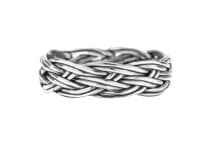 WINDALF Schmaler Damen Wikinger Ring LOREDANE 5 mm Flechtmuster Vikings-Knoten Handarbeit Silber - Windalf.de