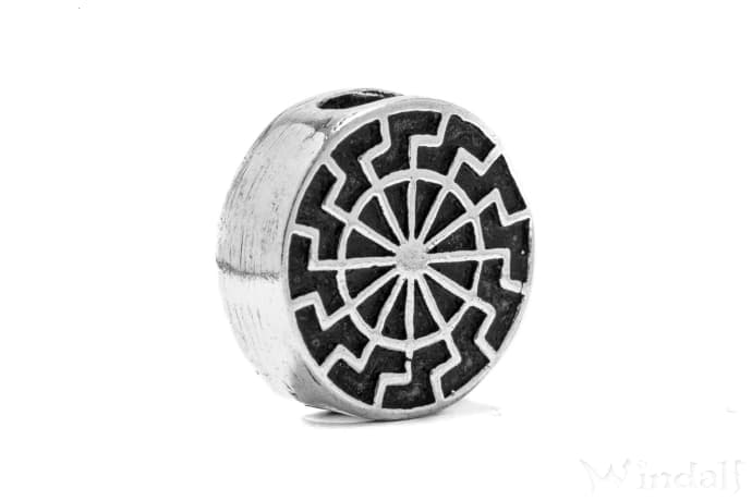 WINDALF Haar& Bartperle SCHWARZE SONNE  Ø 15 mm Bartschmuck Silber - Windalf.de