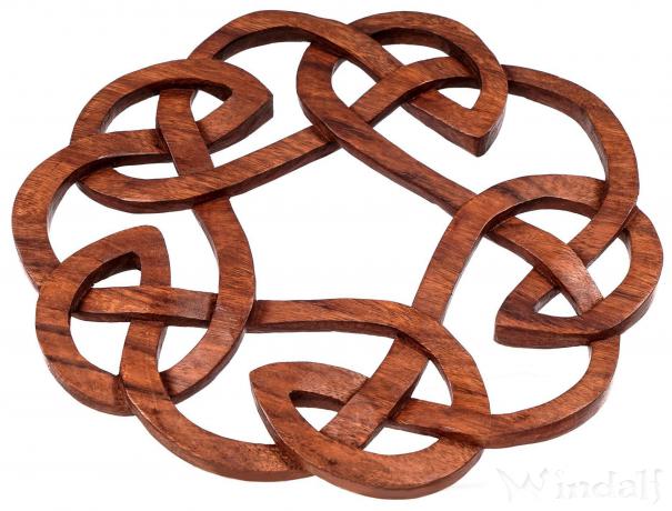 WINDALF Keltisches Wand-Ornament ROHANNY  Ø 27 cm Skandinavischer Dekor Glück & Harmonie Handarbeit Holz - Windalf.de
