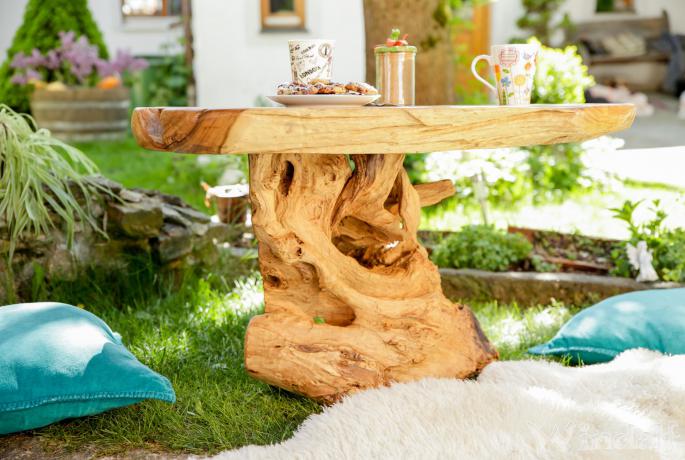 Rustikaler Couchtisch ~ SELINA ~ H: 55 cm L: 87 cm - Gartentisch