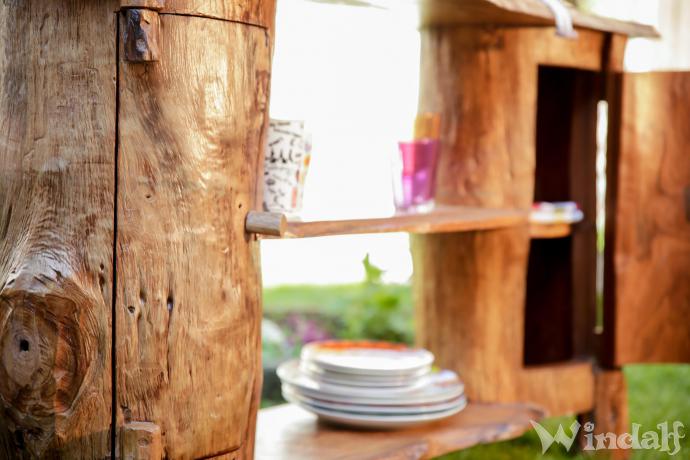 Hobbit Kommode ~ LEO ~ B: 120 cm H: 77 cm - Vintage Holzschrank aus