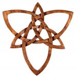 WINDALF Zartes Celtic Holzbild TRIANY 28 cm Triade & Knoten Glückssymbol Irisches Wandornament Handarbeit Holz - Windalf.de