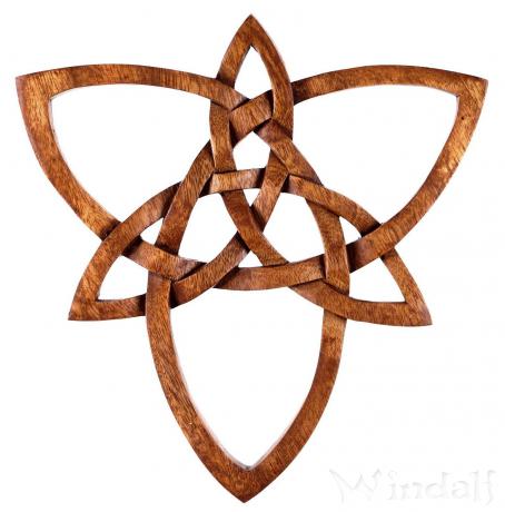 WINDALF Zartes Celtic Holzbild TRIANY 28 cm Triade & Knoten Glückssymbol Irisches Wandornament Handarbeit Holz WINDALF Zartes Celtic Holzbild TRIANY 28 cm Triade & Knoten Glückssymbol Irisches Wandornament Handarbeit Holz - Windalf.de