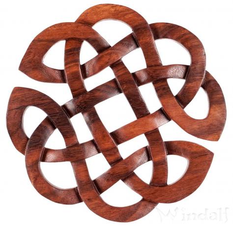 WINDALF Celtic Holzbild Amulett RIANE Ø 25 cm Keltisches Herz Glückssymbol Handarbeit Holz - Windalf.de