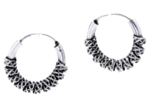 WINDALF Vikings Creolen RAYA Ø 15 mm Wikinger Ohrschmuck Handarbeit Vintage Silber - Windalf.de